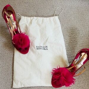 Badgley Mischka Fuchsia Heels with Floral Detail